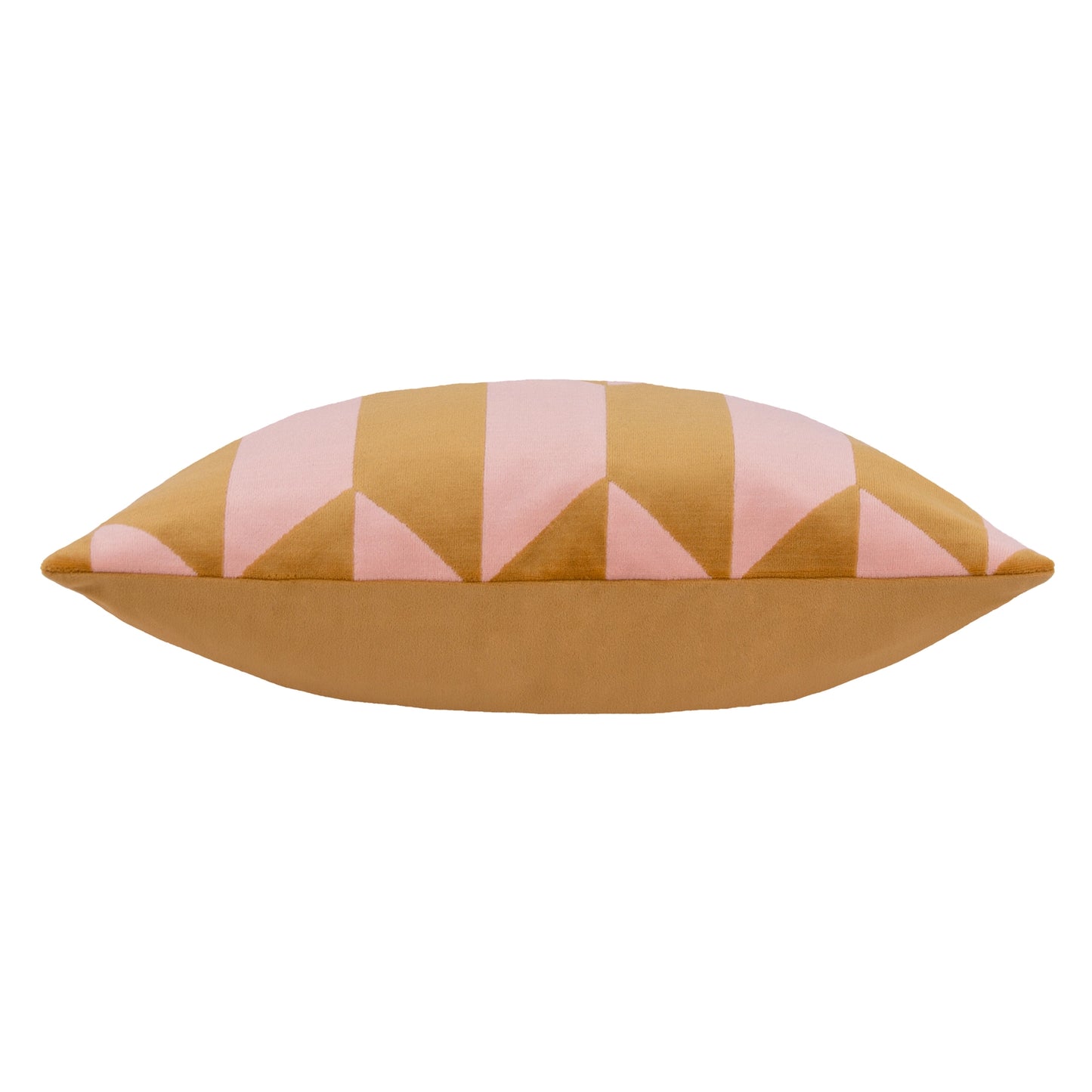 Kalho Geometric Velvet Cushion - Pink / Ochre