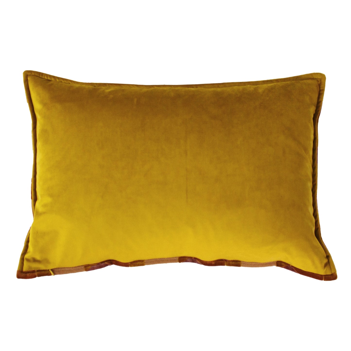 Delano Velvet Jacquard Cushion - Ochre / Blush
