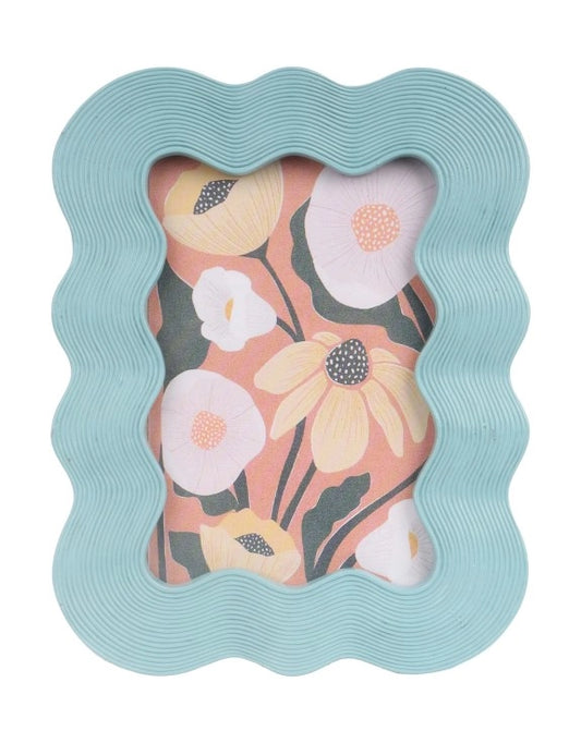 Wave Ceramic Frame - Aqua Blue