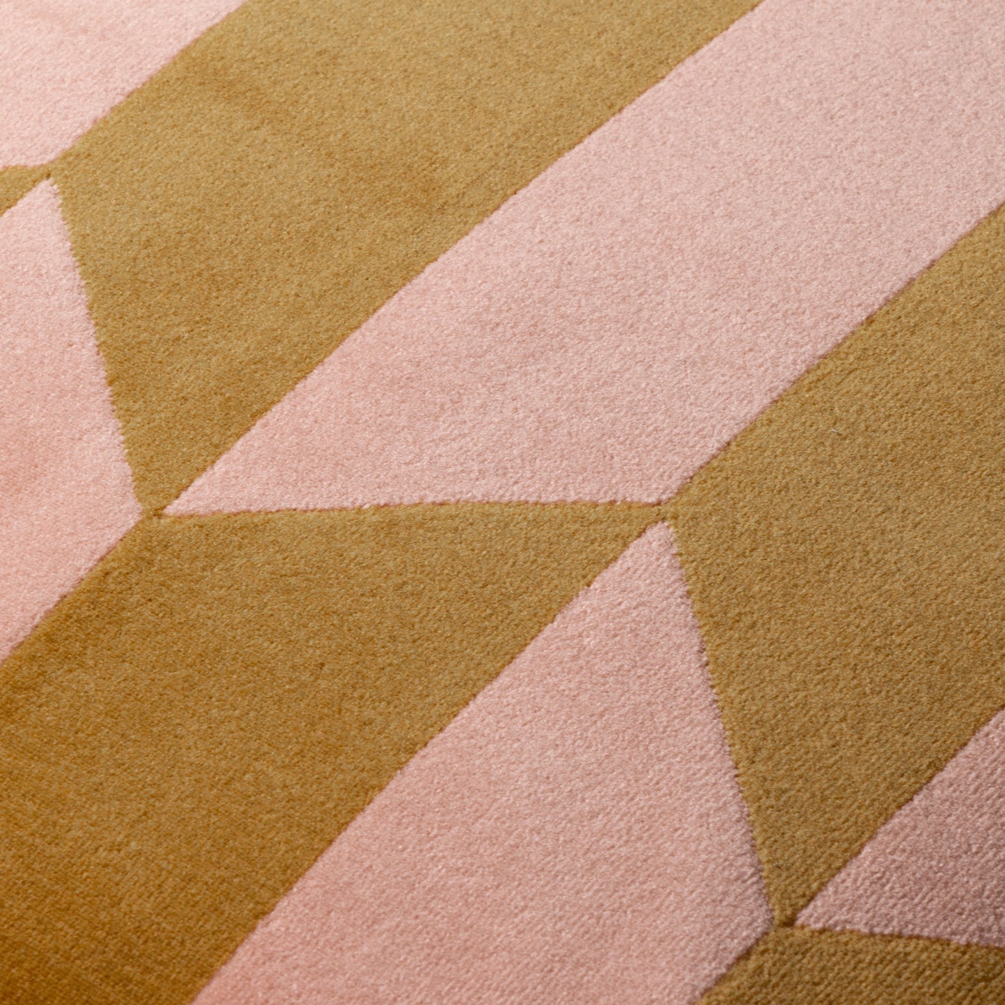 Kalho Geometric Velvet Cushion - Pink / Ochre