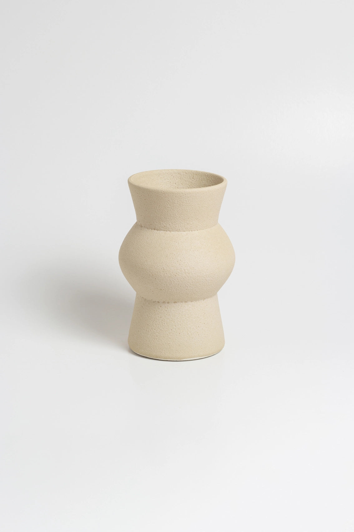 Melas Glazed Ceramic Vase - Cream