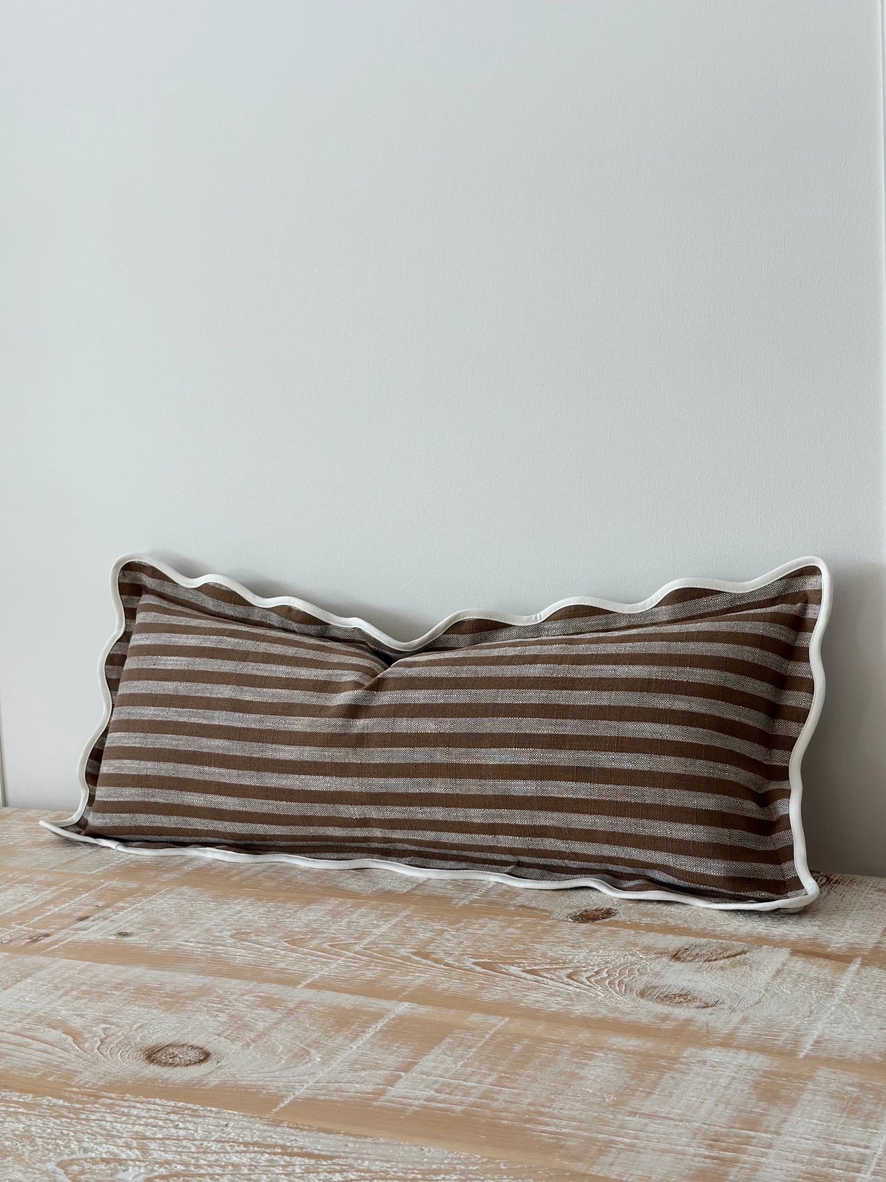 Chloe Stripe Bolster - Brown & Cream
