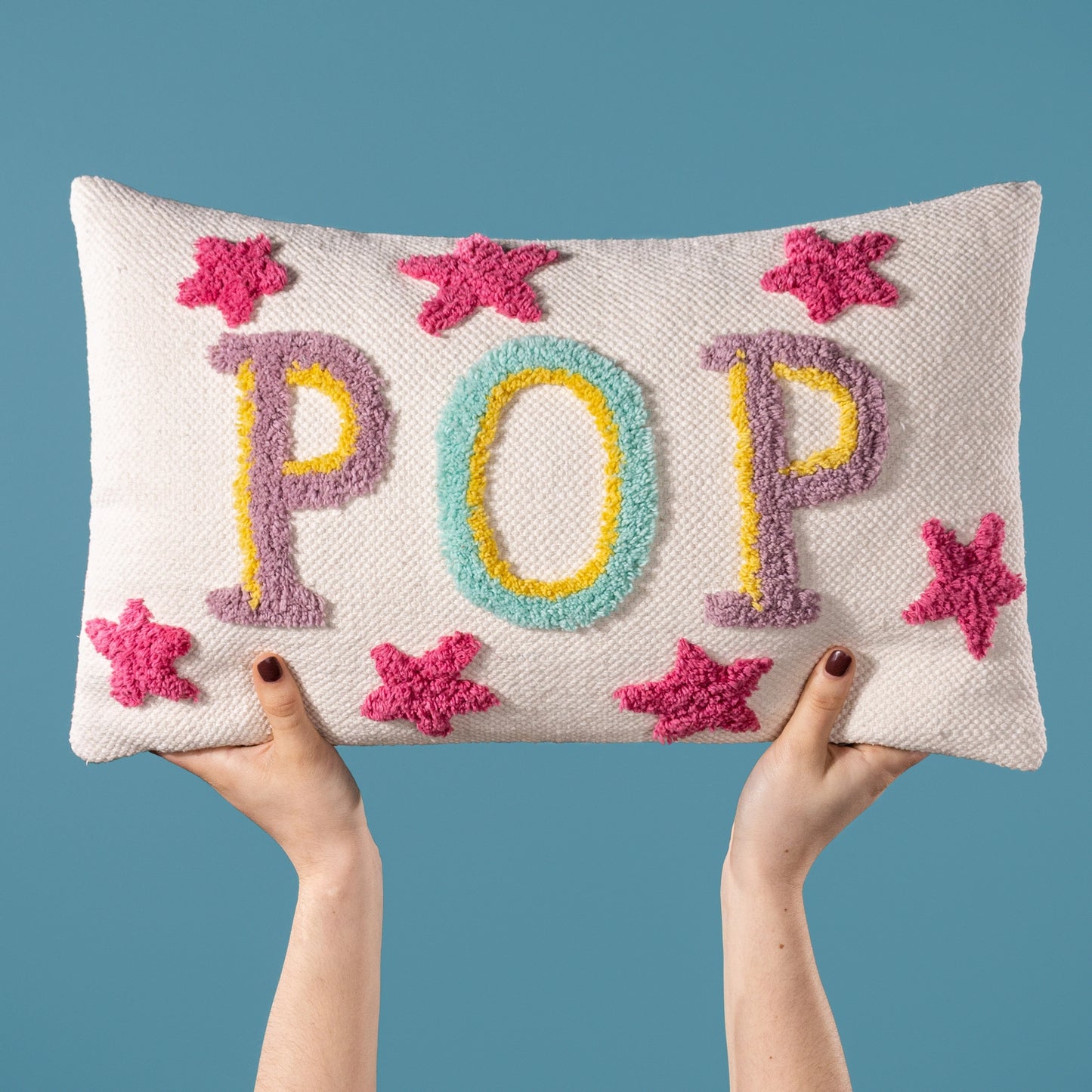 Pop Cotton Tufted Cushion - Fuchsia