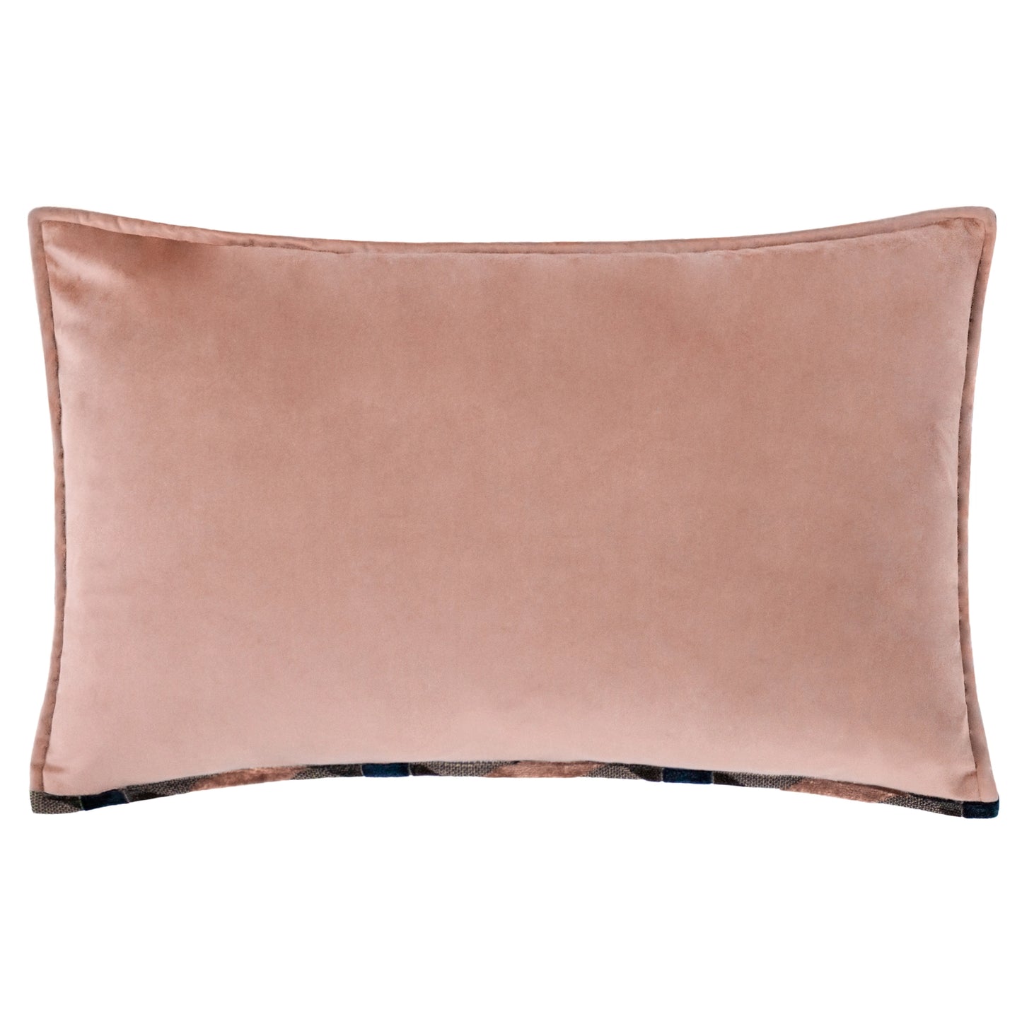 Delano Velvet Jacquard Cushion - Blush / Navy