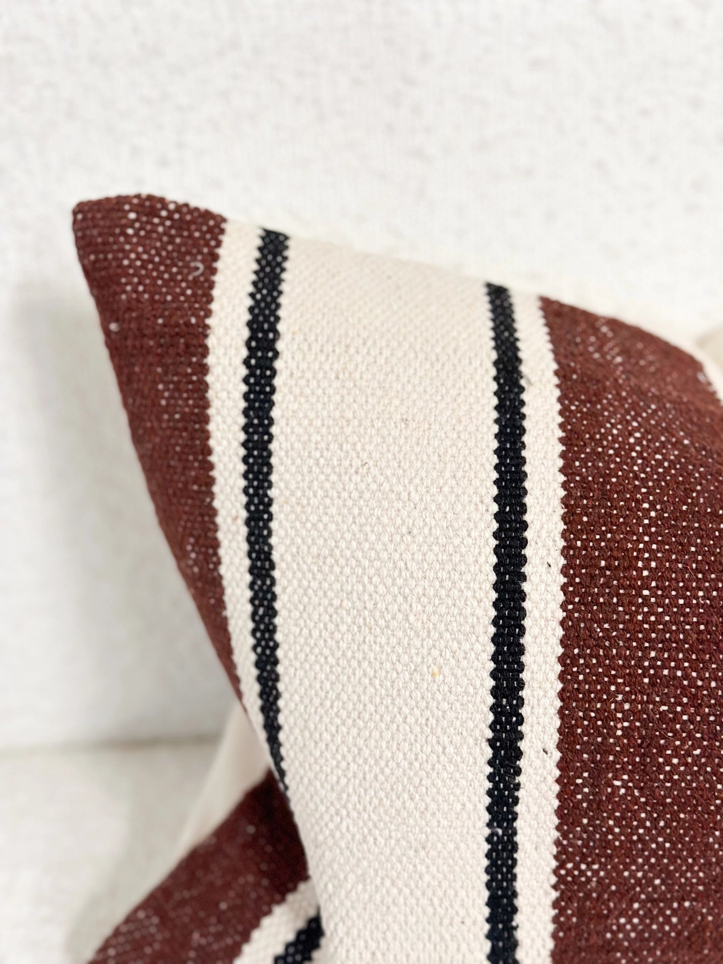 India Luxe Cotton Cushion Cover - Plum Stripe