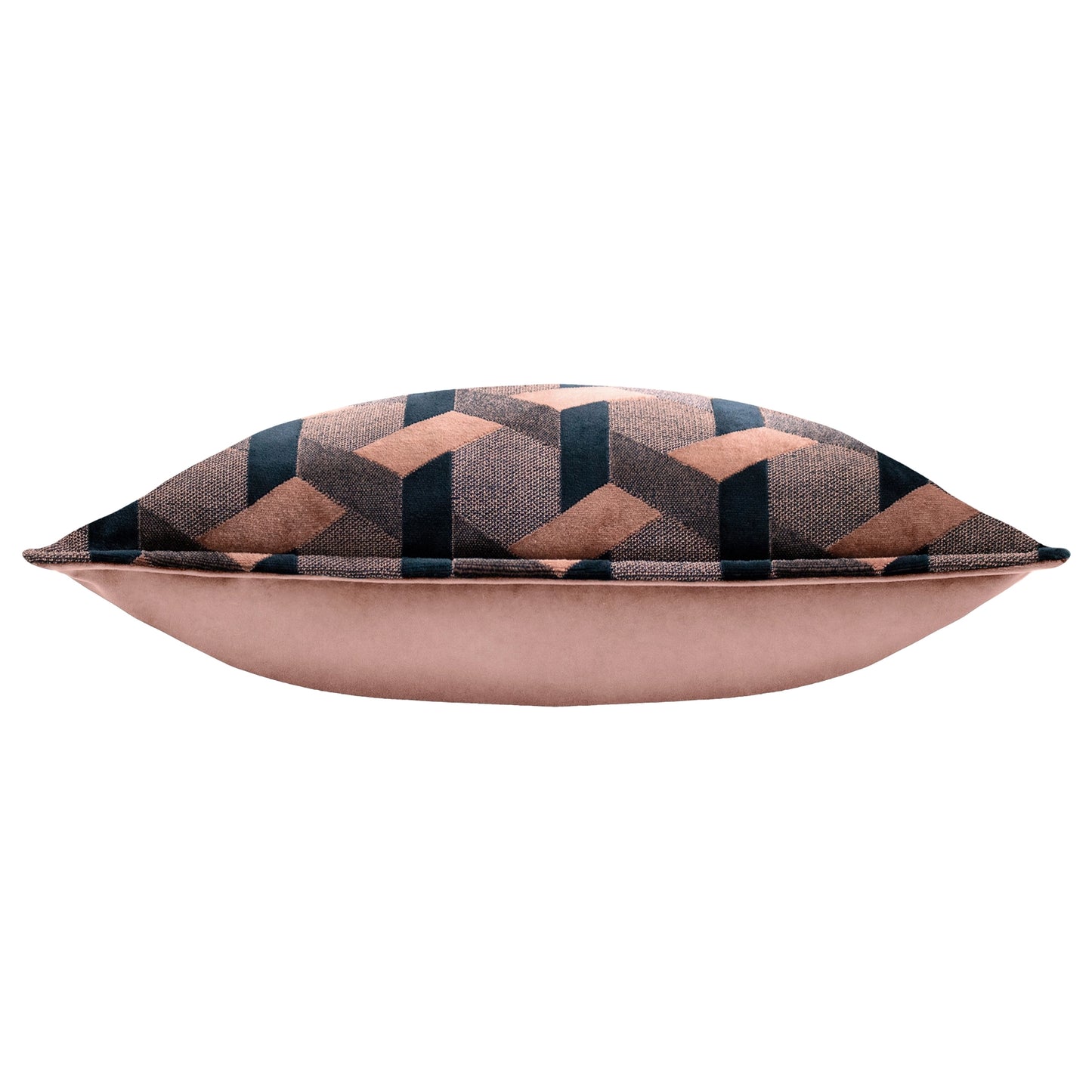 Delano Velvet Jacquard Cushion - Blush / Navy