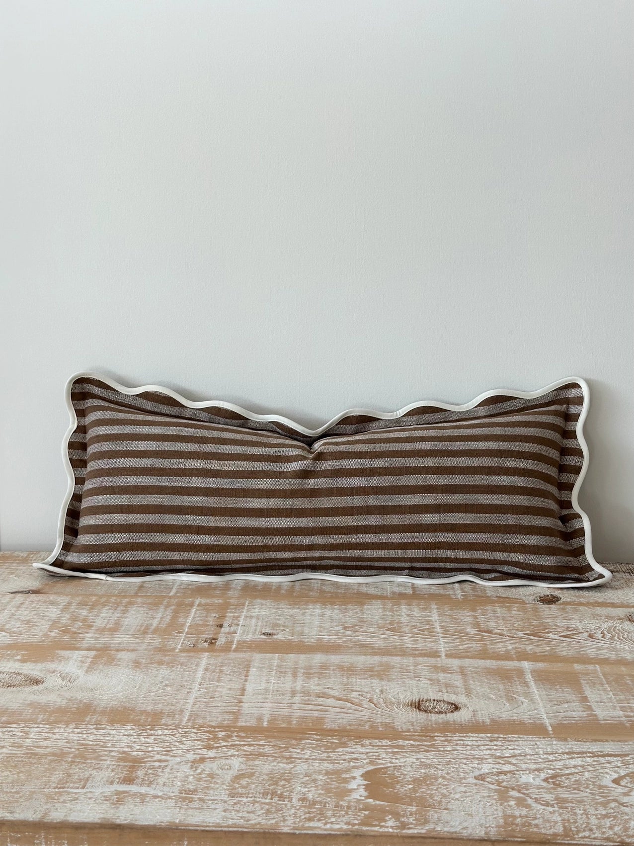 Chloe Stripe Bolster - Brown & Cream