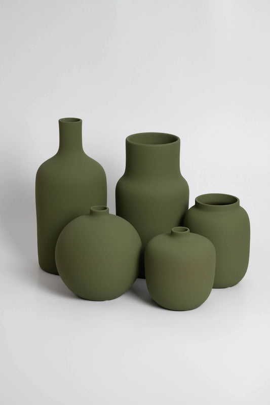 Blanc Ceramic Vase - Olive Green