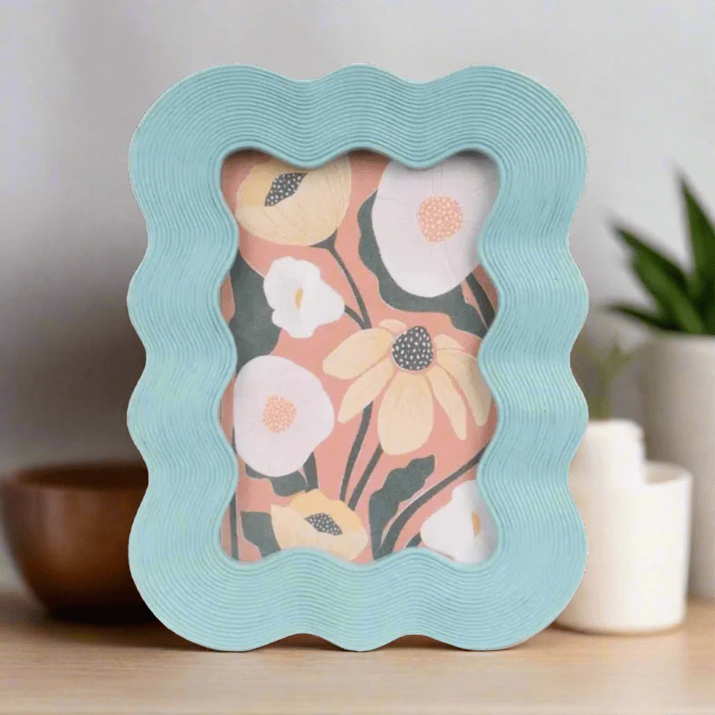 Wave Ceramic Frame - Aqua Blue