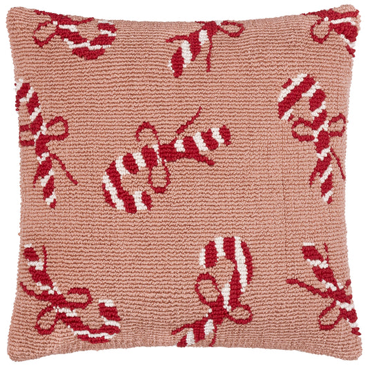 Candy Canes Tufted Cushion - Pink / Red