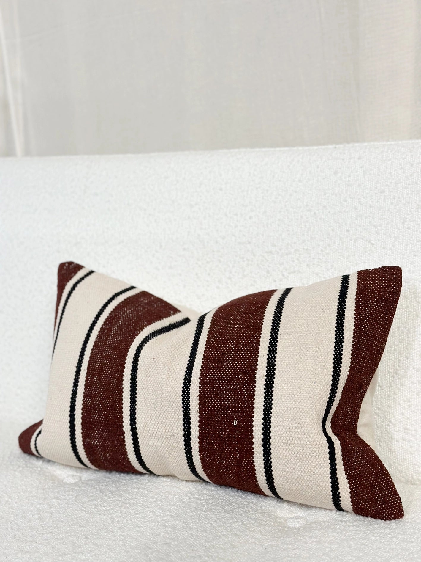 India Luxe Cotton Cushion Cover - Plum Stripe