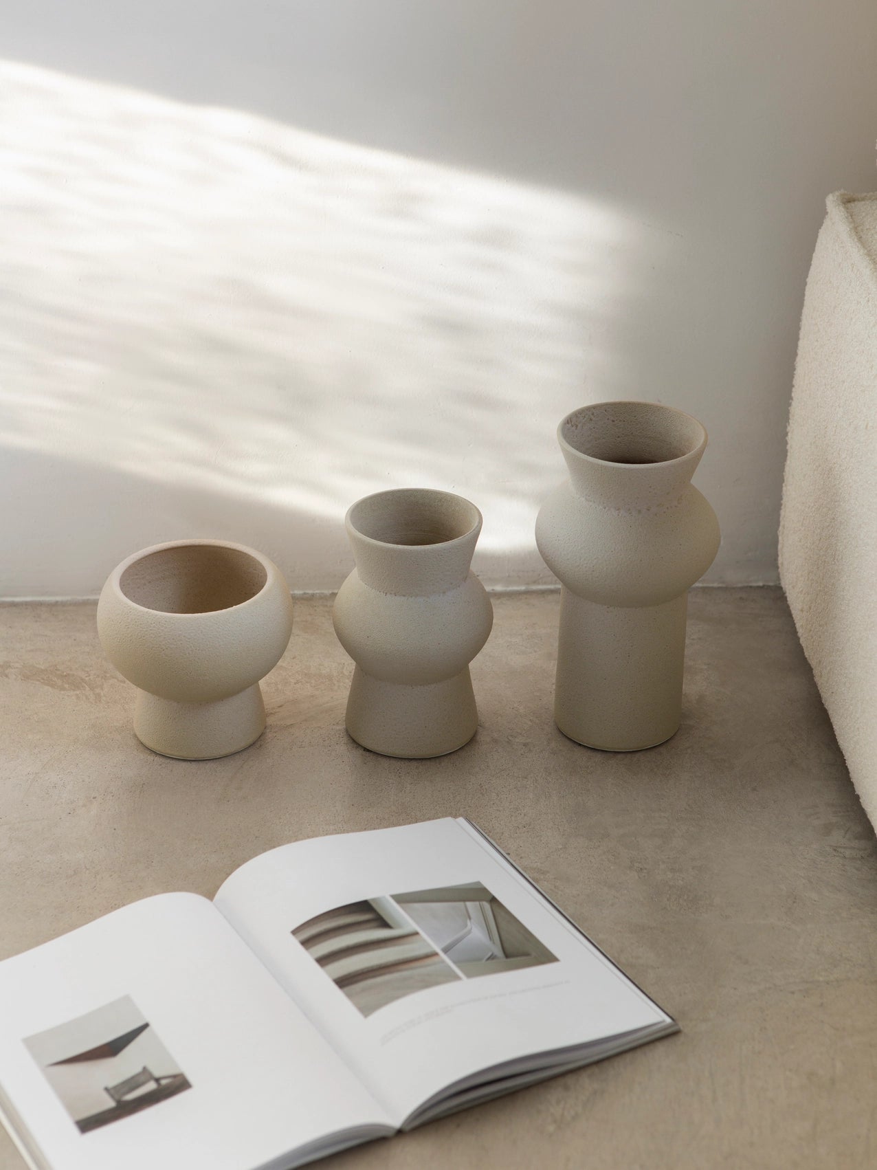 Melas Glazed Ceramic Vase - Cream