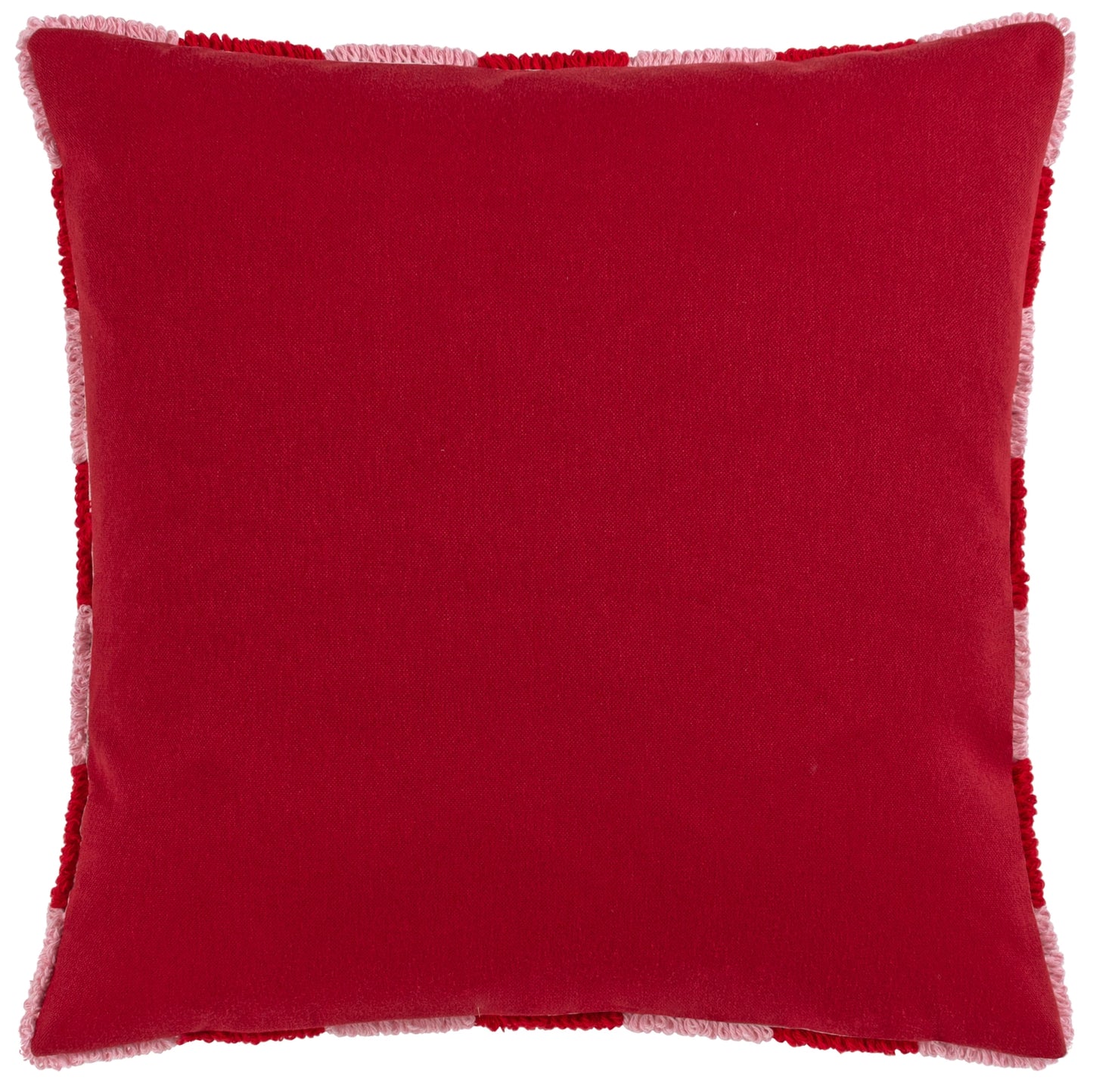 Check Knitted Cushion - Red / Dead Pink